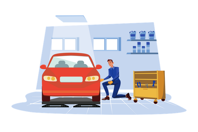 Car Tuning Service  Illustration