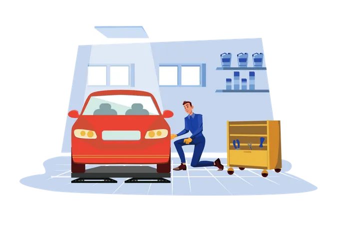 Car Tuning Service  Illustration