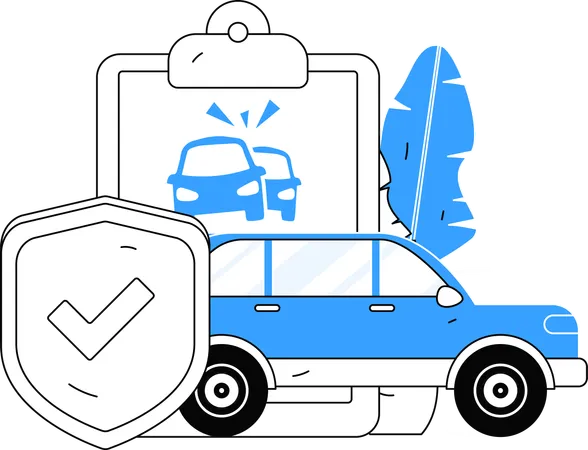 Car under repair after collision  Illustration