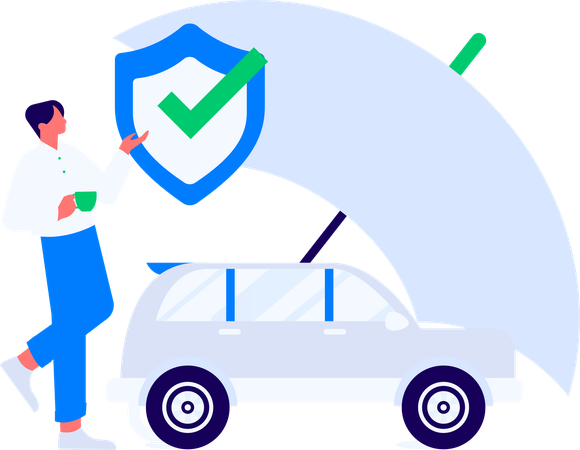 Car under repair after collision  Illustration