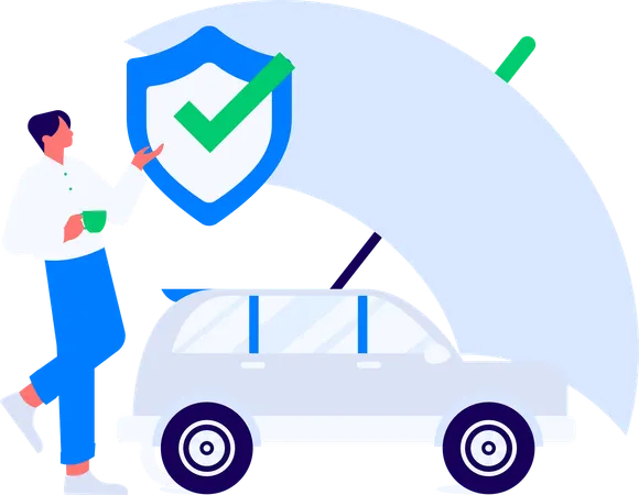 Car under repair after collision  Illustration