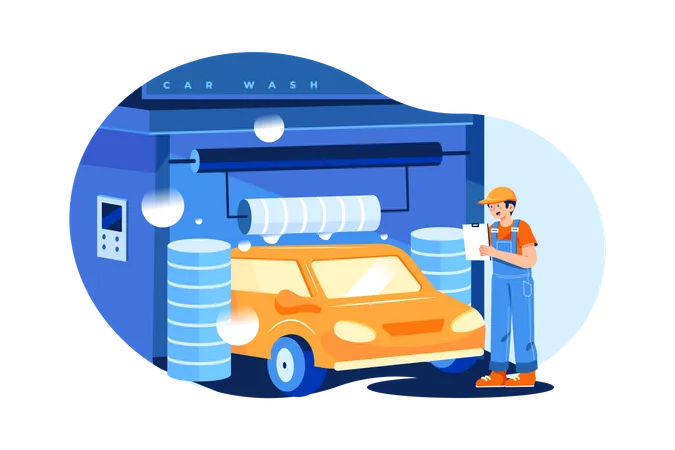 Car Wash Center  Illustration