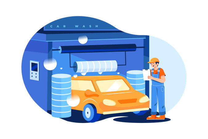Car Wash Center  Illustration