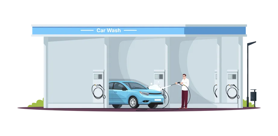 Car wash service Illustration