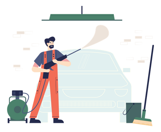Car wash Service Illustration