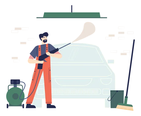 Car wash Service Illustration