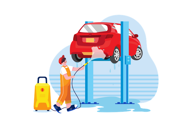 Car Wash Service Illustration