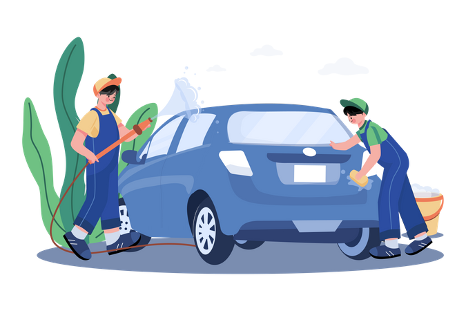 Car Wash Service  Illustration