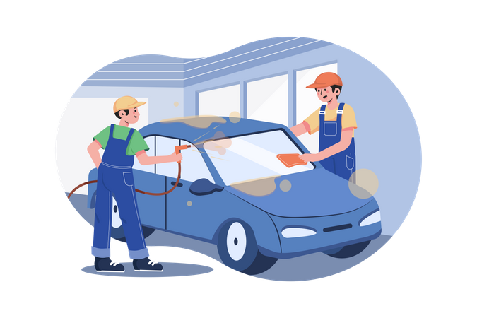Car Wash Service  Illustration