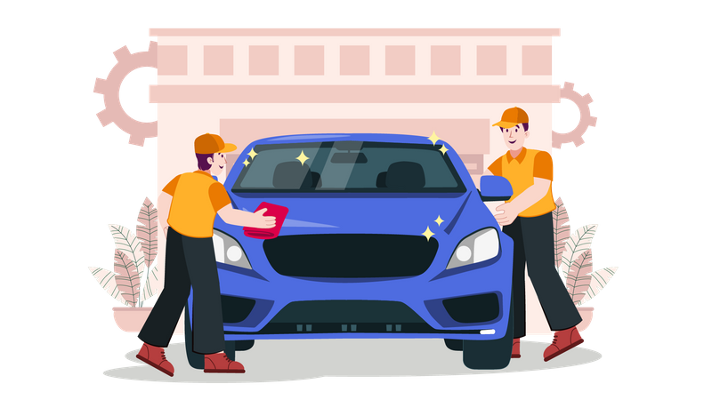 Car Washing  Illustration