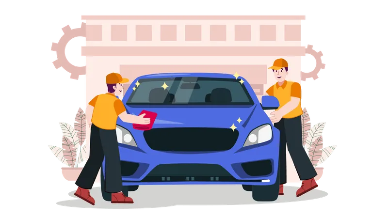 Car Washing  Illustration