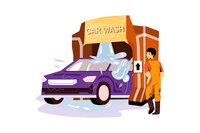 Car Washing machine  Illustration