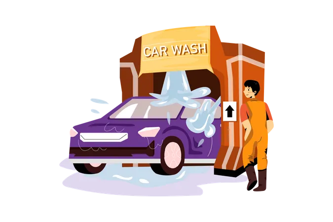 Car Washing machine  Illustration