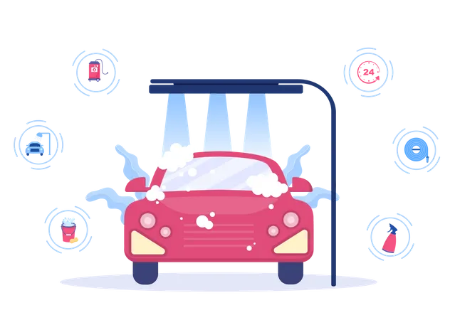 Car Washing Service Illustration