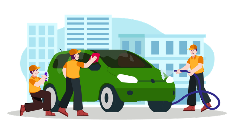 Car washing service  Illustration