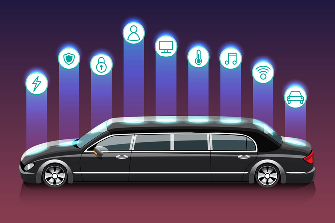 Car with smart control  Illustration