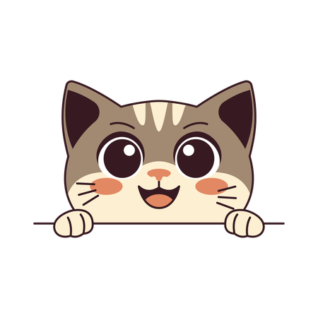 Cara de gato feliz  Ilustración