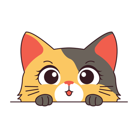 Cara de gato fofo  Ilustração