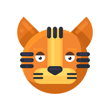 Cara de pôquer de tigre  Ilustração