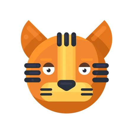 Cara de póquer de tigre  Ilustración