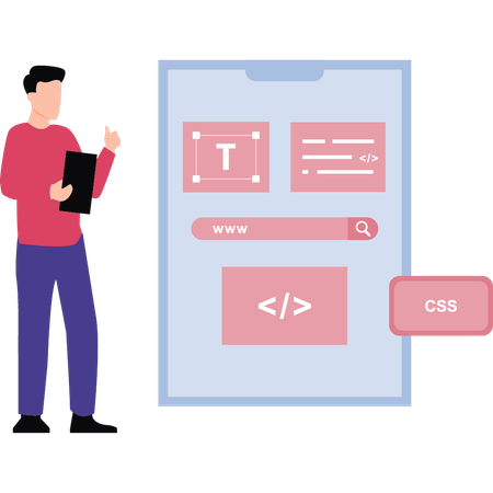 O cara está codificando CSS  Ilustração