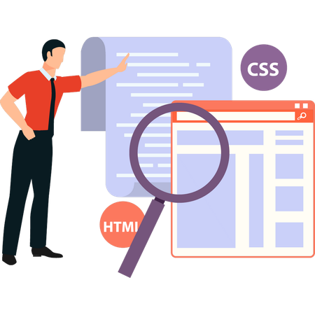 Cara está falando sobre codificação CSS  Ilustração