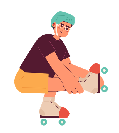 Cara fazendo truques em patins  Ilustração