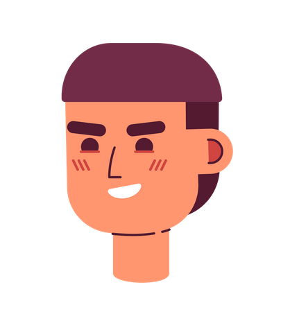 Cara hispânico sorridente com corte de cabelo tigela  Ilustração