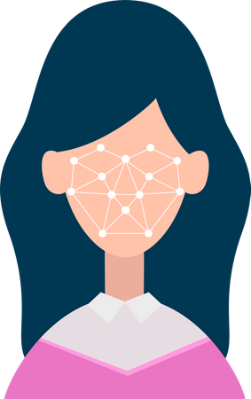 Seguridad de identificación facial  Ilustración