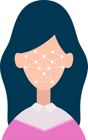 Seguridad de identificación facial  Ilustración