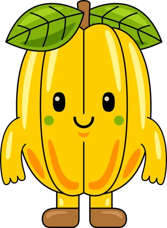 Mascote da carambola  Ilustração