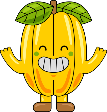 Mascote da carambola  Ilustração