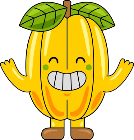 Mascote da carambola  Ilustração