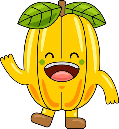 Mascote da carambola  Ilustração