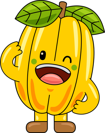 Mascote da carambola  Ilustração