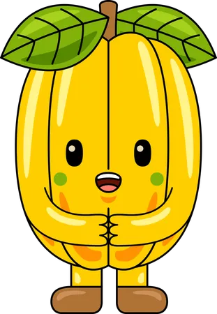 Mascote da carambola  Ilustração