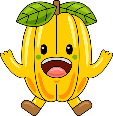 Mascote da carambola  Ilustração