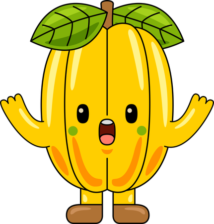 Mascote da carambola  Ilustração