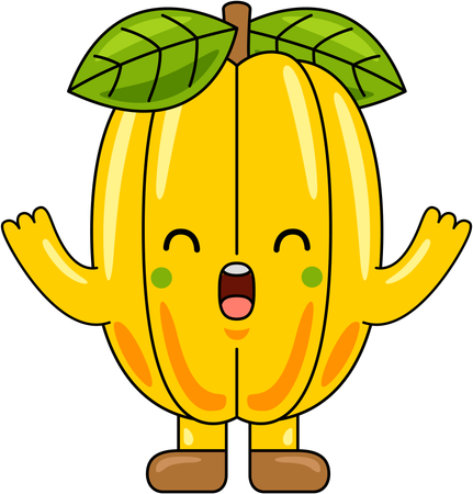 Mascote da carambola  Ilustração