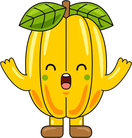 Mascote da carambola  Ilustração