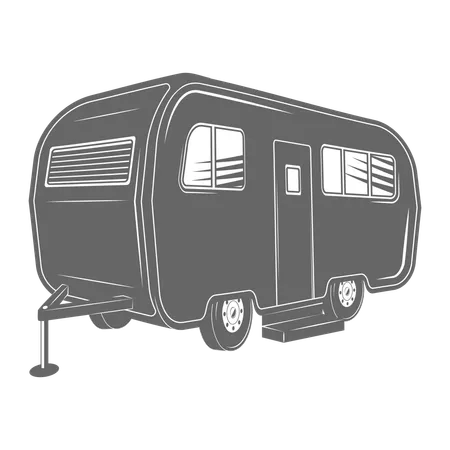 Caravan camping trailer  Illustration