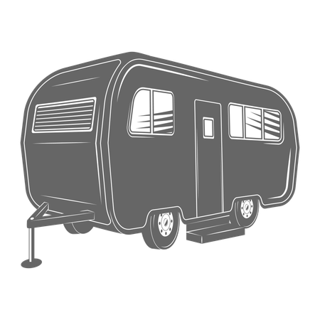 Caravane camping-car  Illustration