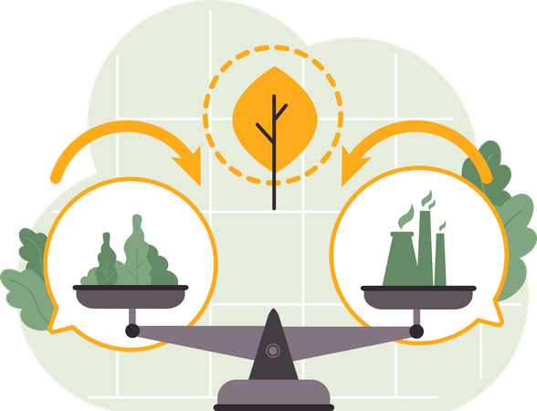 Carbon dioxide balancing  Illustration