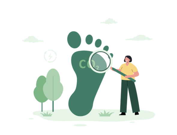 Carbon dioxide footprint research  Illustration