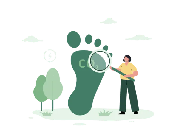 Carbon dioxide footprint research  Illustration