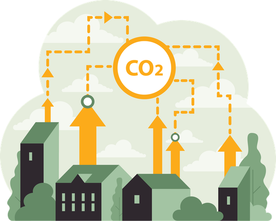 Carbon dioxide growth  Illustration
