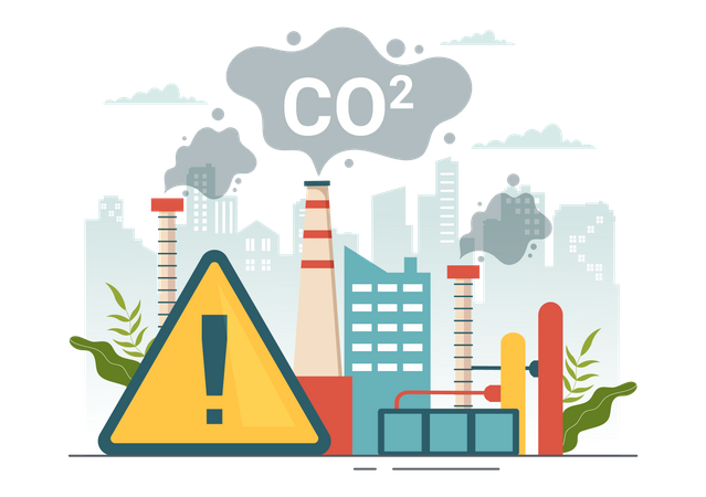 Carbon Dioxide in air  Illustration