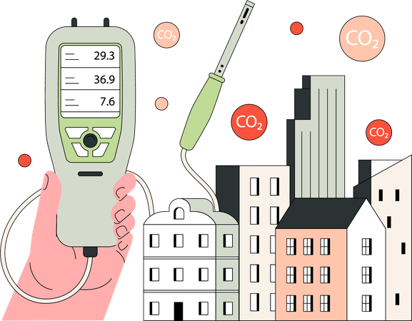 Carbon dioxide measuring  Illustration