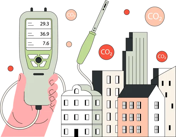 Carbon dioxide measuring  Illustration