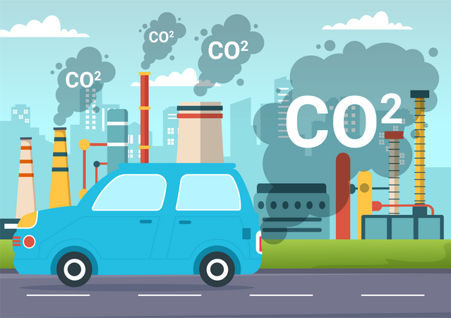 Carbon Dioxide or CO2  Illustration